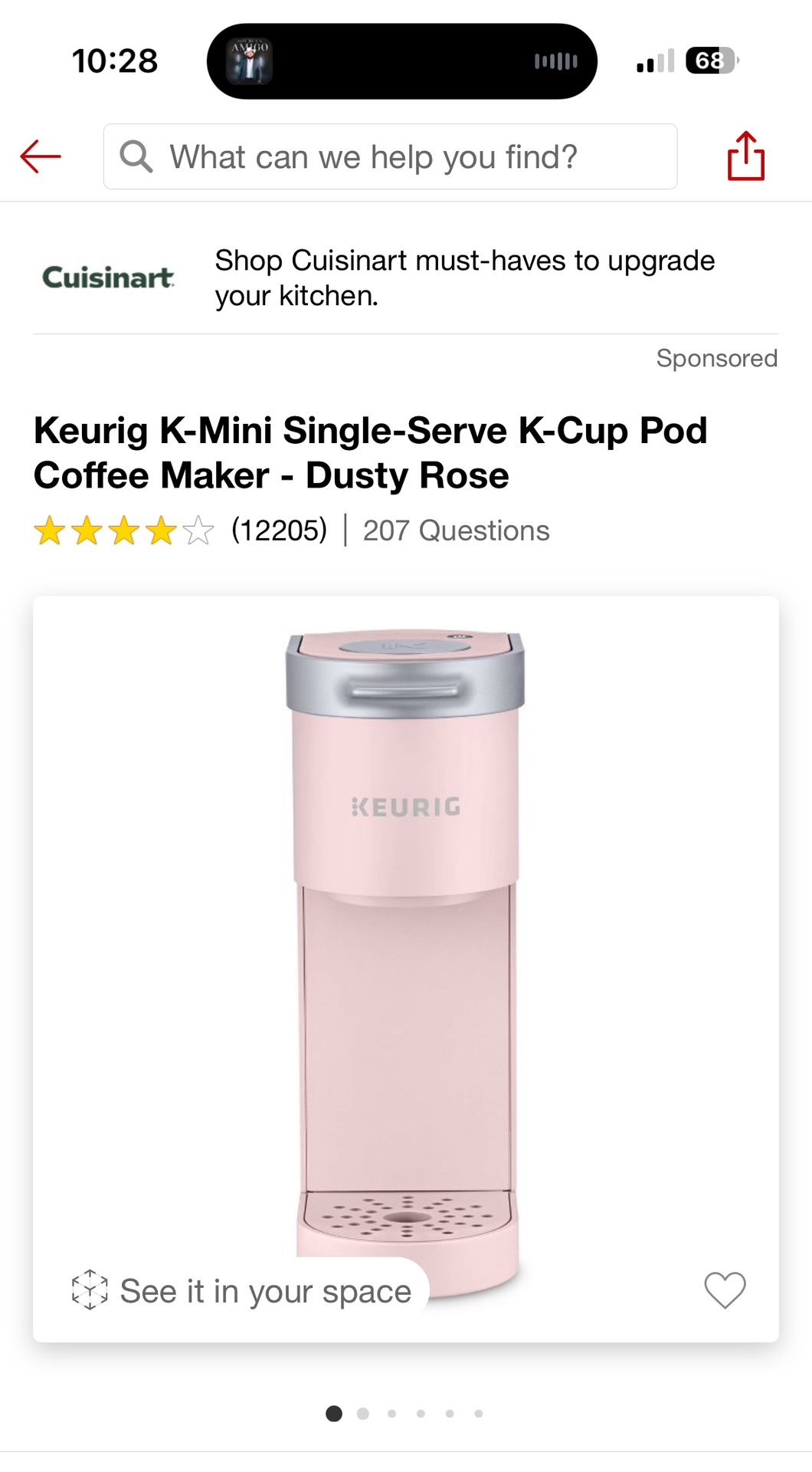 Keurig K-Mini Single-Serve K-Cup Pod Coffee Maker - Dusty Rose (12205) 207 Questions