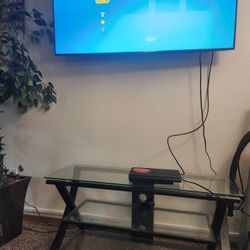 Glass Metal Black TV Stand