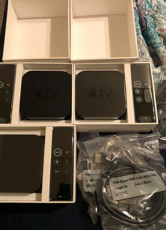 Apple TV boxes with remote. Brand new never used still in original packaging.