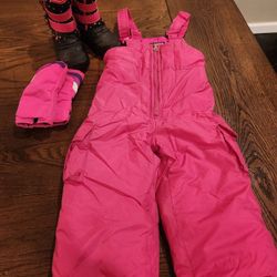 5t Snow Suit, Snow Boots (9), And Mittens