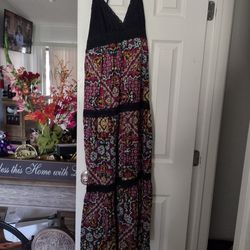 Candies Maxi Embroidered Halter Dress Size 7