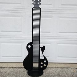 Vintage Black Metal Guitar CD Tower / Rack 