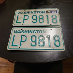 Vintage 1986 Washington State license plates 