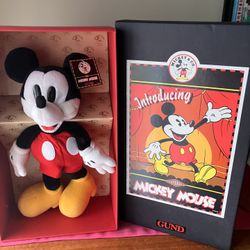 New in Box Mickey Mouse Plush Doll by Gund
