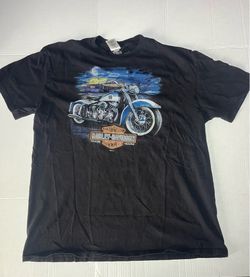 Harley Davidson T Shirt Mens XL 2016 Duo Glide Panhead Diner Graphic Black