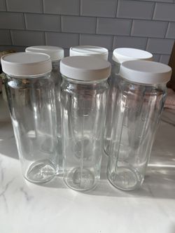 Set Of 6 Glass Bottles