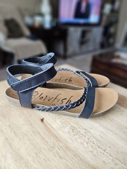 Blowfish Malibu Women’s Goya Strappy Sandals Vegan Leather Black  Sz 6