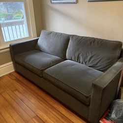 Custom Crate And Barrel Gray Pull Out Couch