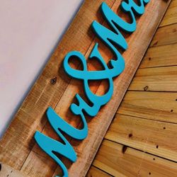Handmade Rustic “Mr & Mrs” Wooden Wall Sign