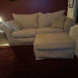Sofa with oversize chair and ottoman