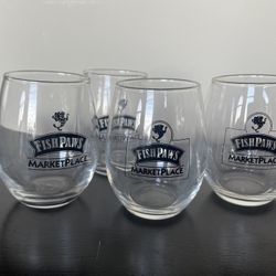 4  Stemless Wine Glasses from Fish Paws