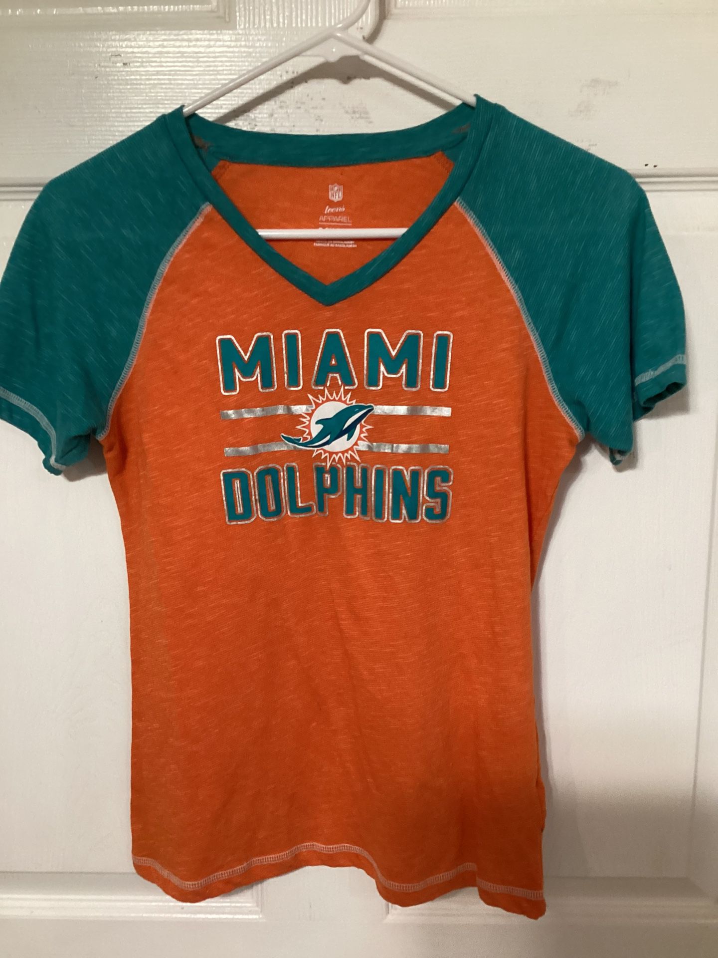  NFL Apparel -  Miami Dolphins Sleeve Tee - Size 3-5 Juniors Small 
