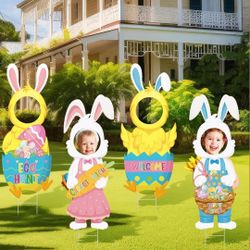 4 PACK EASTER INDOOR/OUTDOOR PHOTO OP PROPS DECORATIONS