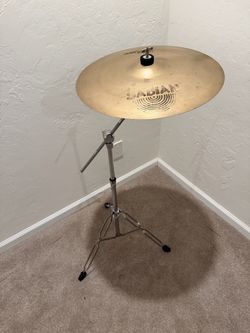 $160 Sabian drum cymbal AAX 18” studio crash no cracks or bends new boom stand $160 cash in Upland 91784