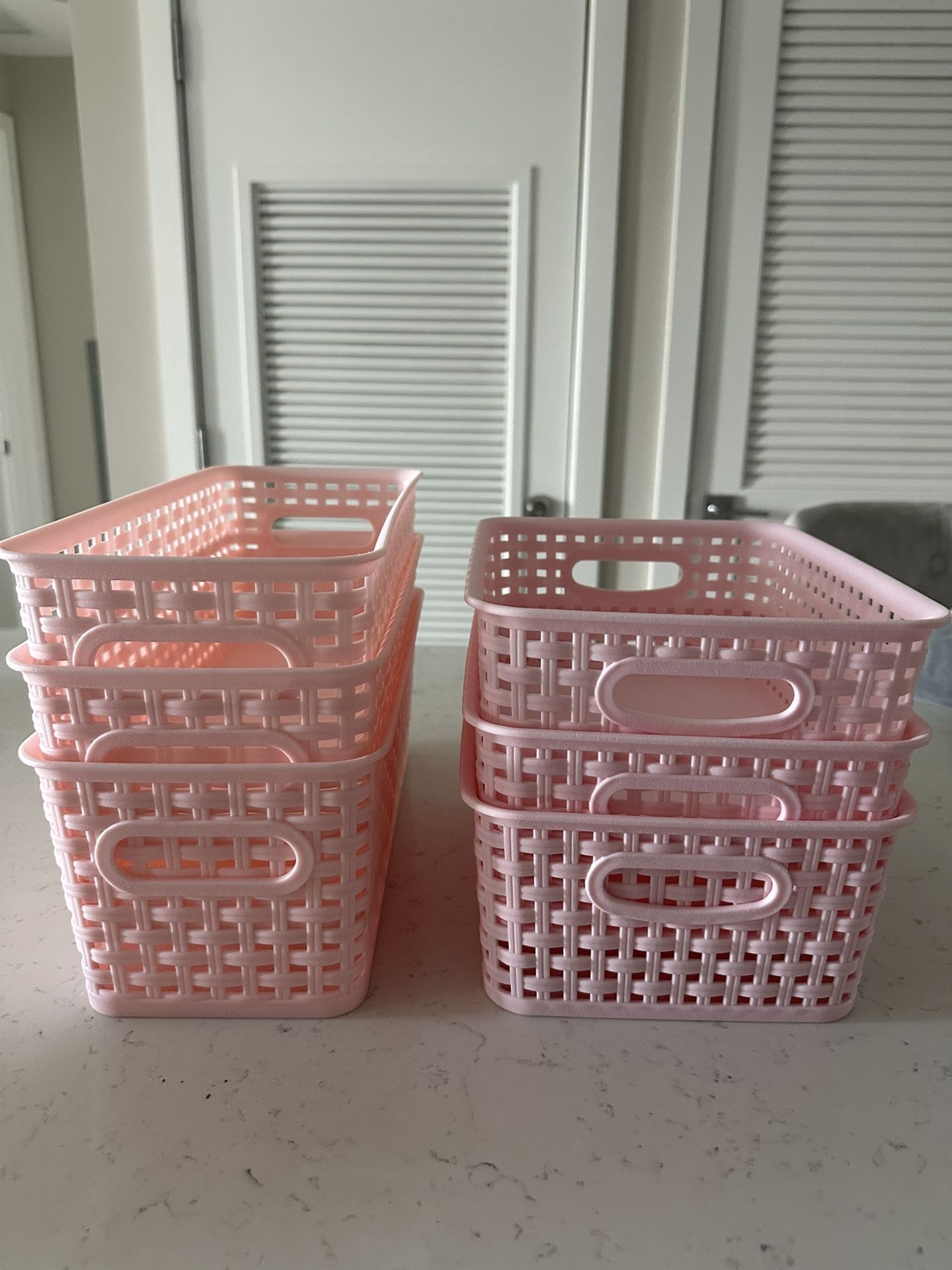Pink Plastic Storage Containers