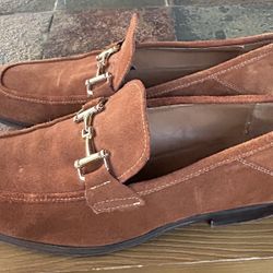 Steve Madden ARCHEE Brown Suede Leather Horse Bit Loafers Square Toe Men's 10