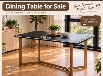 Modern Dining Table Black Top Gold Legs
