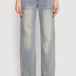 Cool Acid Wash Straight Leg Boot Jeans