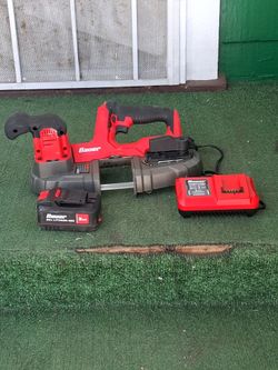 Bauer 20V Cordless Portable Band Saw - Battery, Charger, & Blade - Used Once