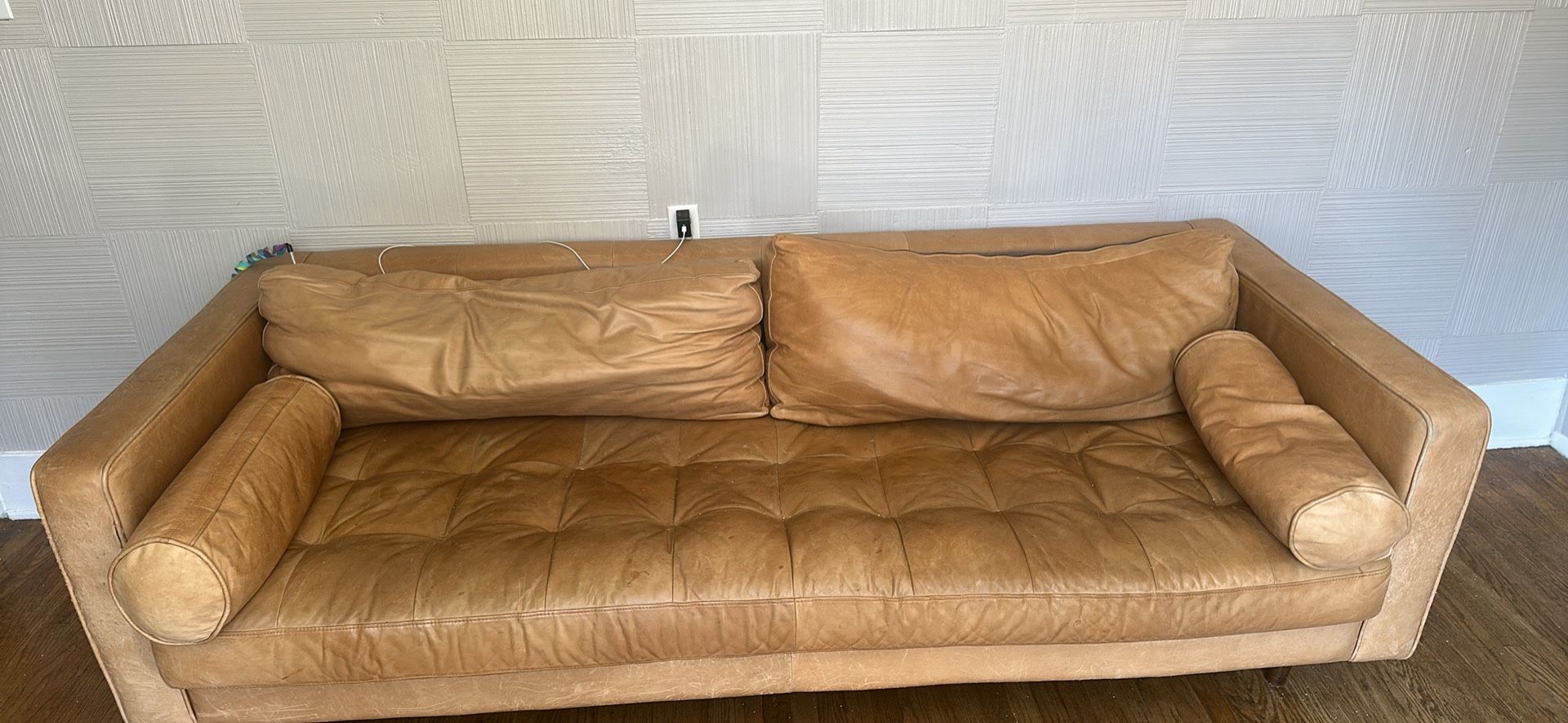 Article Sven 88″ Charme Tan Leather Sofa