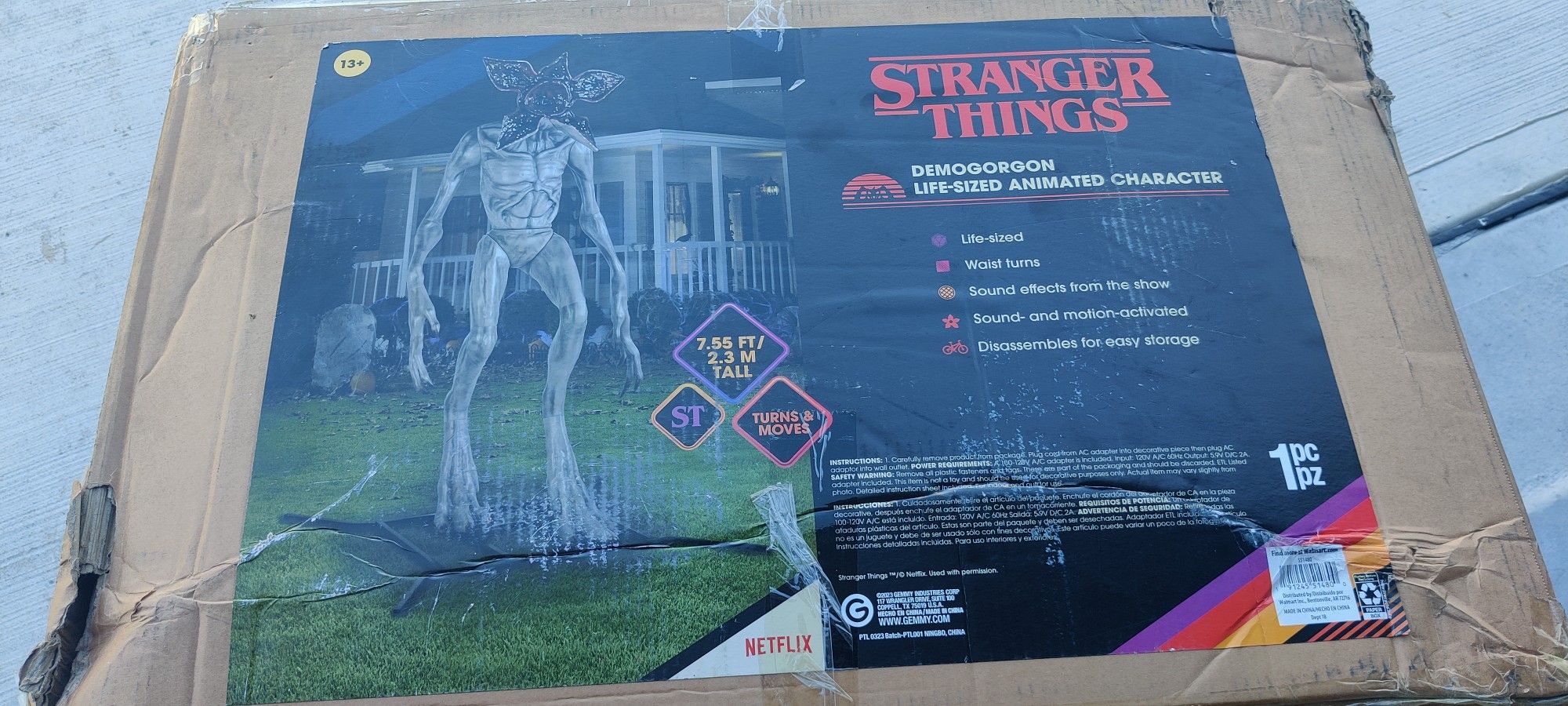 Life Sized Netflix Stranger Things Animated Giant 7.5 Foot Tall Demogorgon Brand New Halloween Decorations
