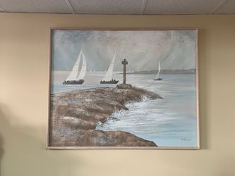 R. Atkins Signed Framed 40” x 50” Oil Painting