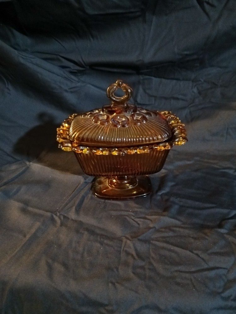 Amber Antique Candy Dish