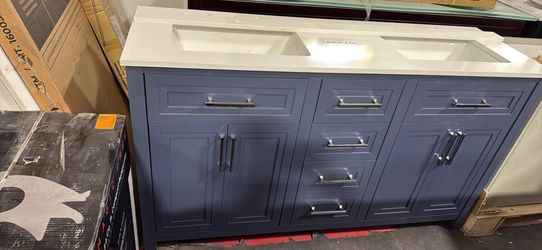 60 Inch Bathroom Vanity Blue 