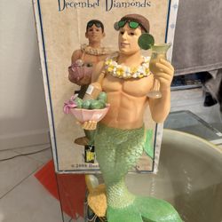 17.5” Man Mermaid Statue With Original Box.  Like Mojitos?  2008 MOJHITO DISPLAY MERMAN STATUE. Rare! Great W/ A Master Billy Out & Proud Doll. 