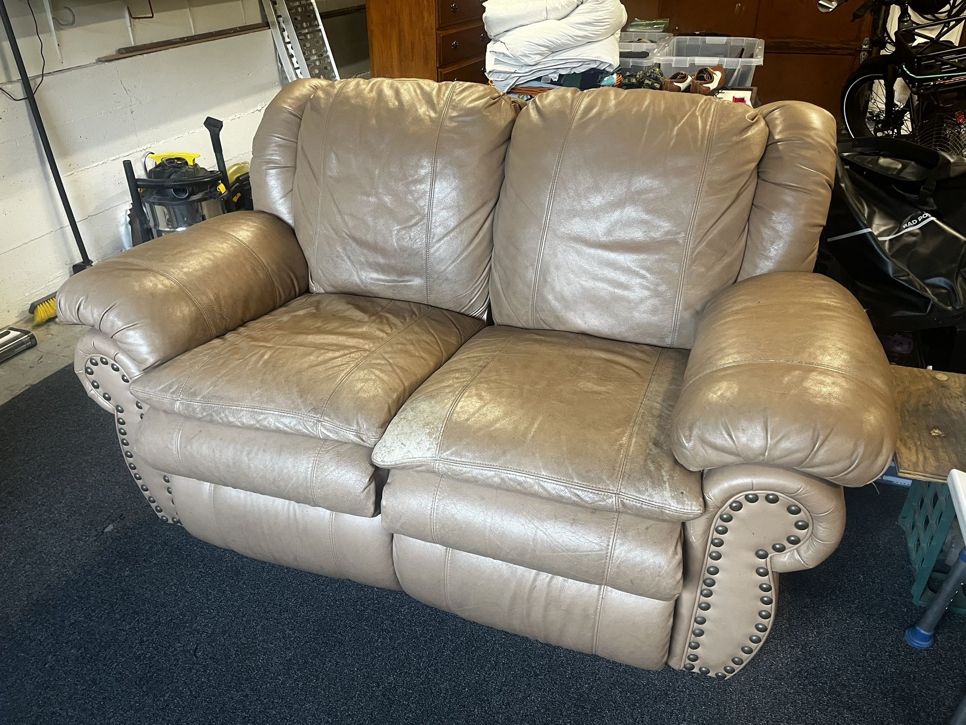 Leather Loveseat Dual Recliner -Free