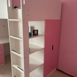 Bed Closet Desk All In One For Girls