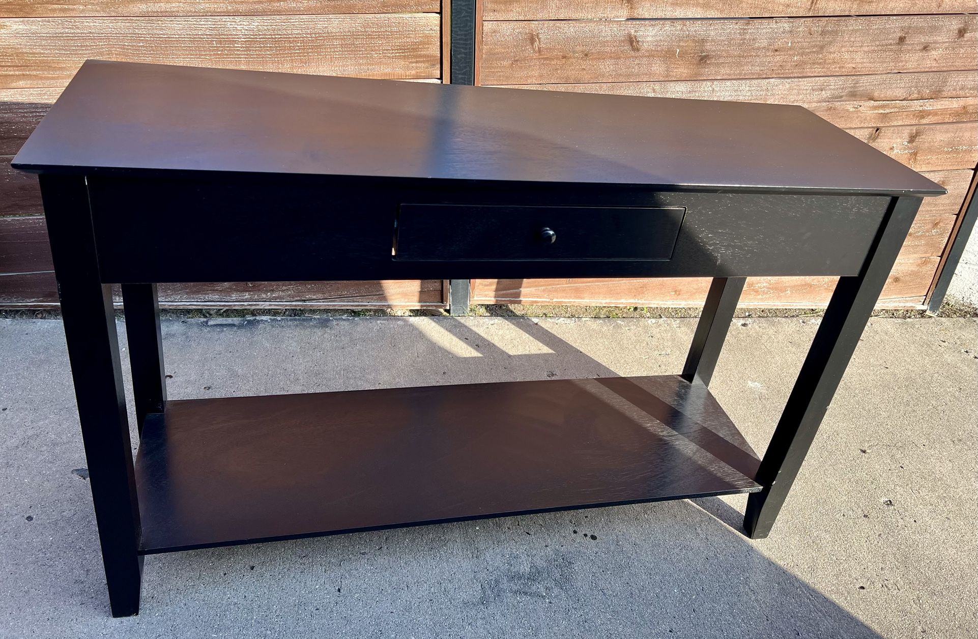 Black Console Table with Shelf and Drawer