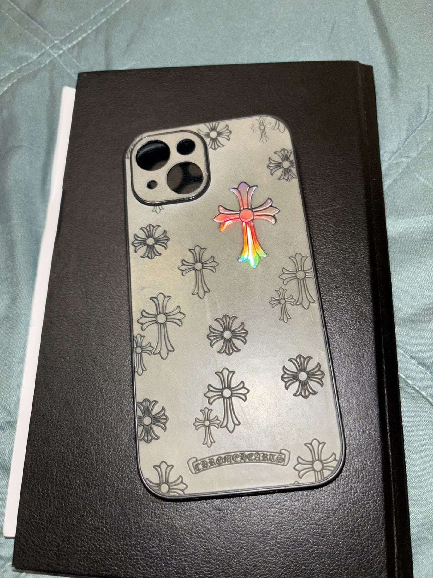 iPhone 15 Phone Case with Iridescent Cross  