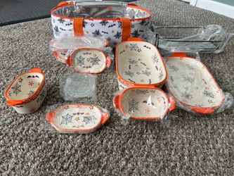Set of Halloween Temptations Ceramic Baking Dishes - unused