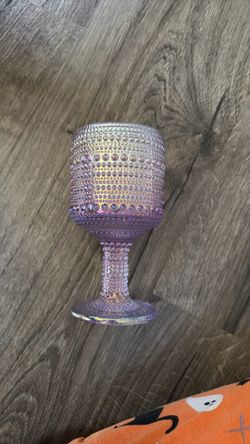 Iridescent purple wine glass