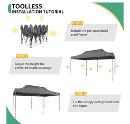 😀 COBIZI 10x20 Heavy Duty Pop Up Canopy Tent with 6 Sidewalls Thicken Frame, Commercial Easy Up Outdoor Wedding Party Tents, All Season Waterproof Wi