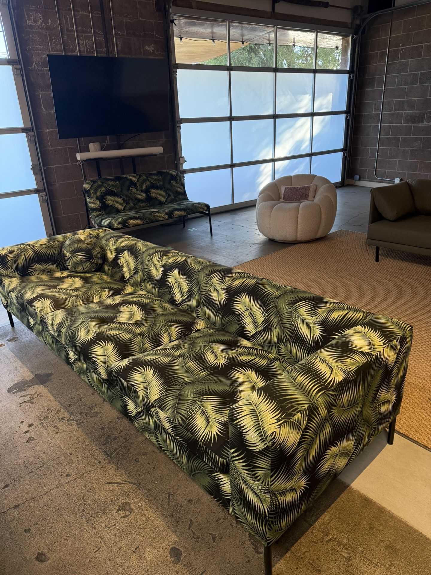 Large Tropical Print Sofa 