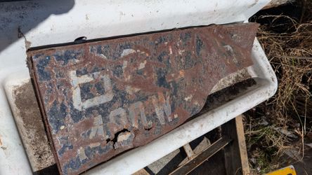 antique porcelain street sign vintage rustic yard art original rusty garden decoration shop man cave wall hanger