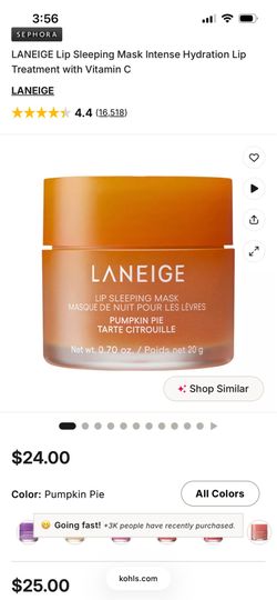 NEW Laneige pumpkin pie lip mask