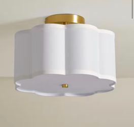 White LED Semi-Flush Mount Ceiling Light Fixture