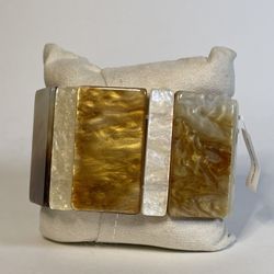 Piper K Amber Color Marble Effect Stretch Bracelet 