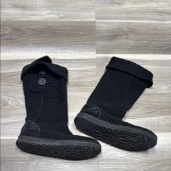 UGG Black Knit Boots size 7 