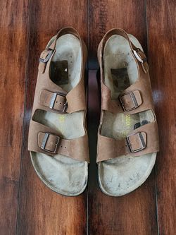 Birkenstock Milano Three-Strap Slingback Sandals Brown Suede US Men's 17 EU 50