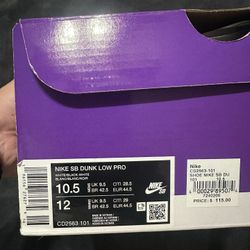 Nike Sb Size 10.5 White Gum Black 