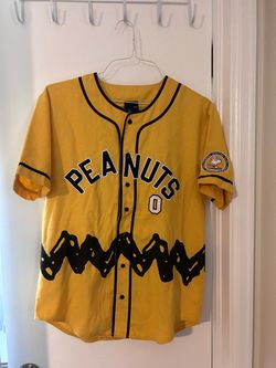 Peanuts Charlie Brown Baseball Jersey BoxLunch #0 Yellow Men’s XS