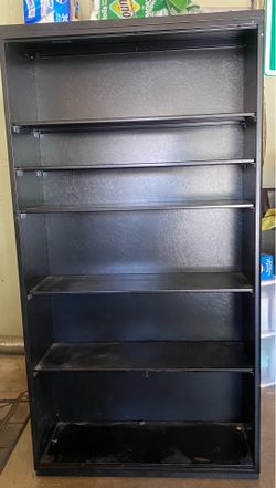 Sturdy black metal shelf