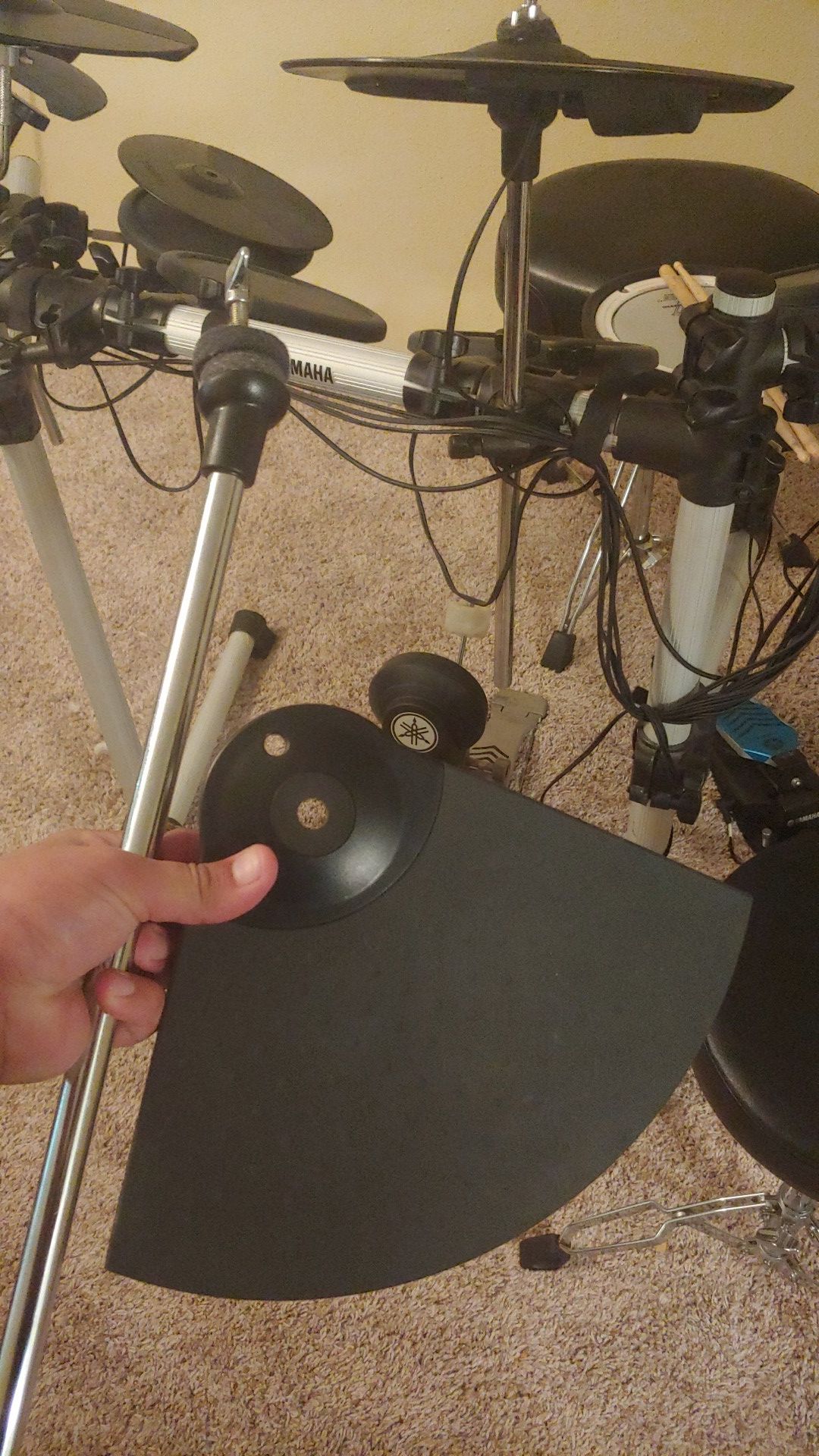 Yamaha electric drum cymbal, and mount. Roland CY-6