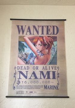 One Piece Anime WANTED Nami Wall Scroll