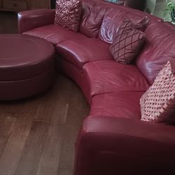 Red sofa, Ottoman And Chair Set