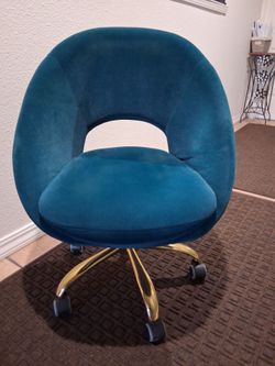 Blue velvet chair